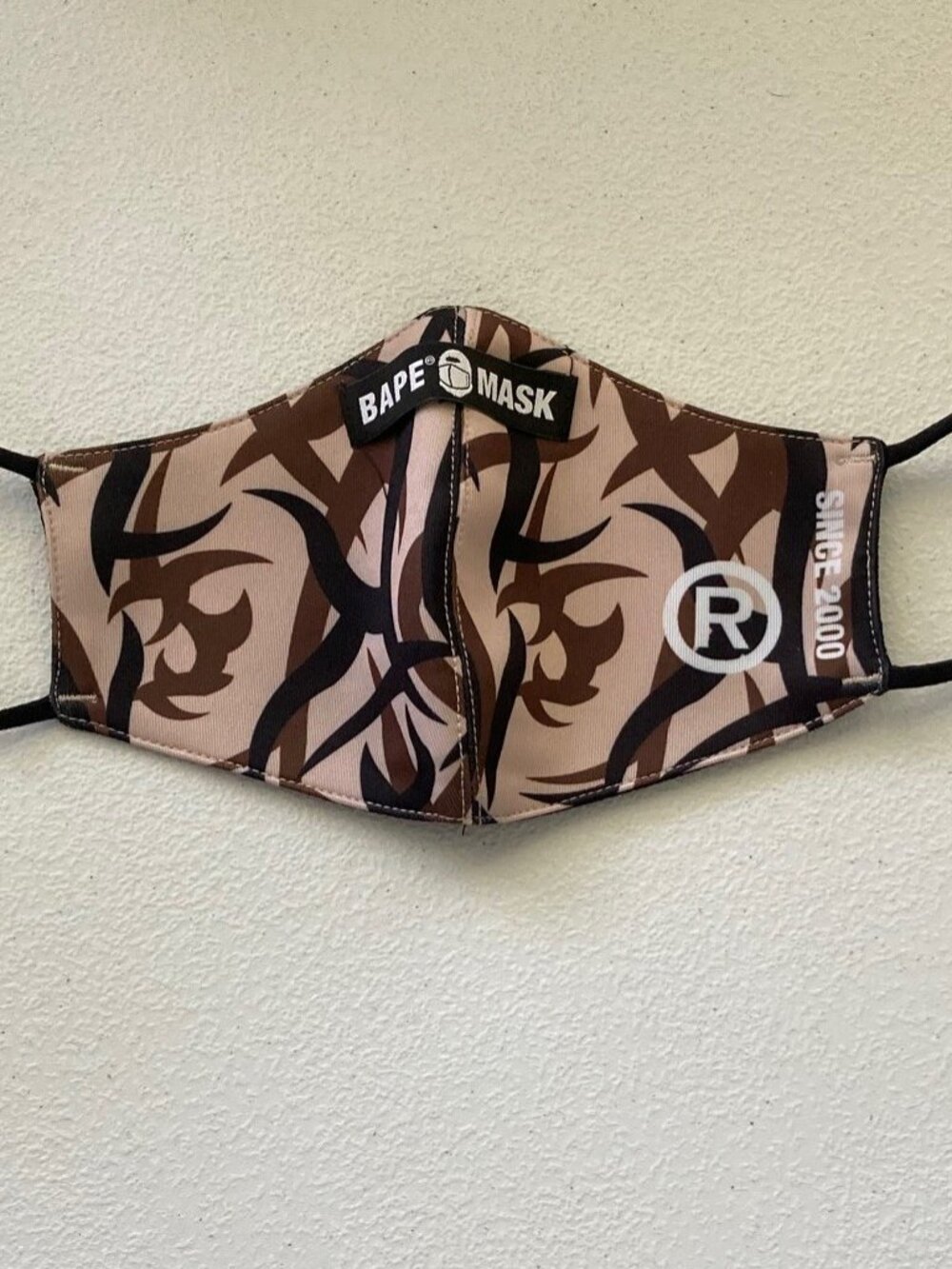 BAPE Tribal Camo Mask Beige OS Adjustable Authentic Deadstock New  F/W20 Y2K